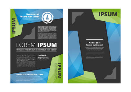 Leaflet with geometric figures inside and black backgroundのイラスト素材