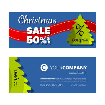christmas sale coupon template with blue backgroundのイラスト素材