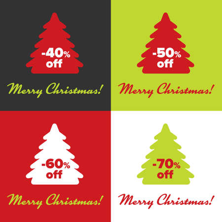 Merry Christmas sticker template with sample textのイラスト素材