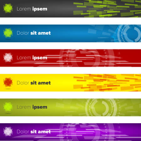 Horizontal web banners with multi color backgroundsのイラスト素材