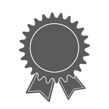 badge with ribbons icon on a white backgroundのイラスト素材