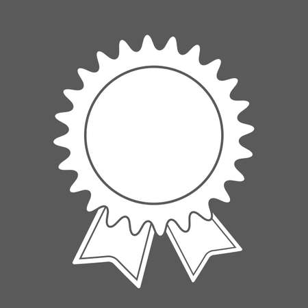 badge with ribbons icon on a black backgroundのイラスト素材