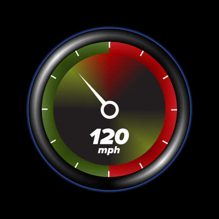speedometr with black background and colored displayのイラスト素材