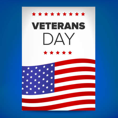 veterans day flyer concept on a blue backgroundのイラスト素材