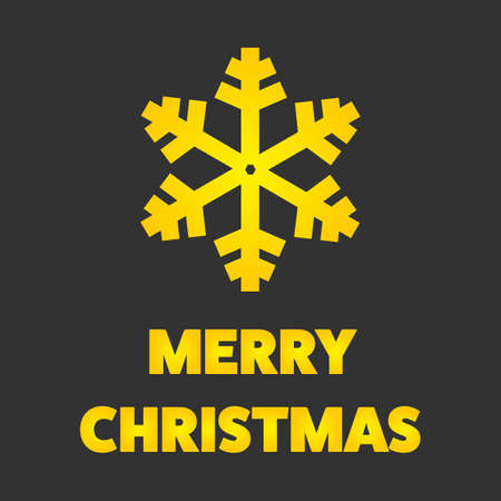 Merry Christmas golden sign with snowflake on dark backgroundのイラスト素材