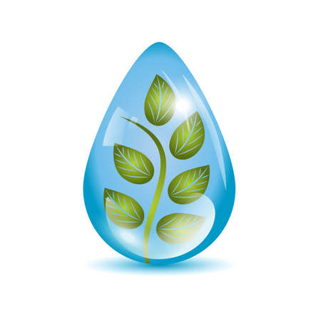 Plant in a water drop sphere iconのイラスト素材
