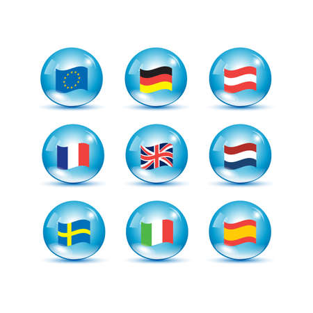European Union country flags, member states EUのイラスト素材