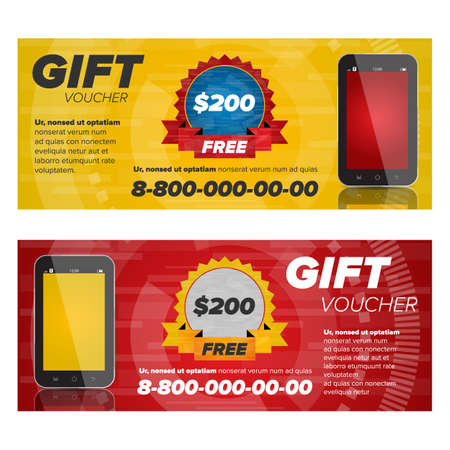 Gift voucher design with mobile phone imageのイラスト素材