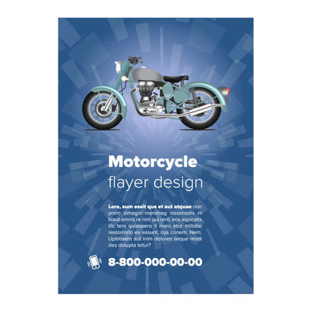 Flayer or placard with motorcycle image insideのイラスト素材