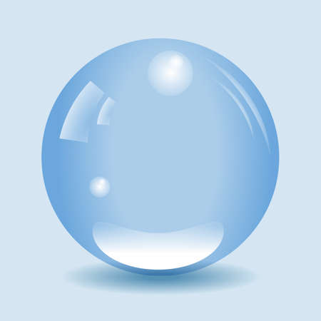 Transparent flattened water drop with blue backgroundのイラスト素材