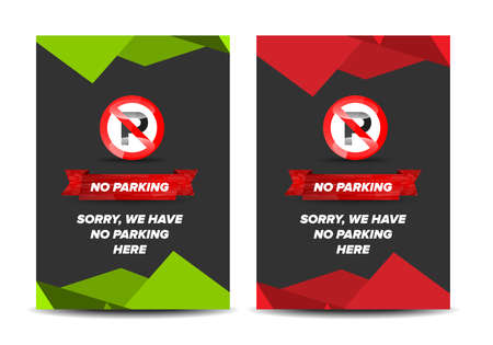 No parking leaflet with colored abstract backgroundのイラスト素材