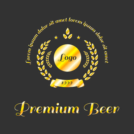 Vintage design for labels, banner, sticker and other design. Suitable for whiskey, beer and premium product. All type use free fontのイラスト素材