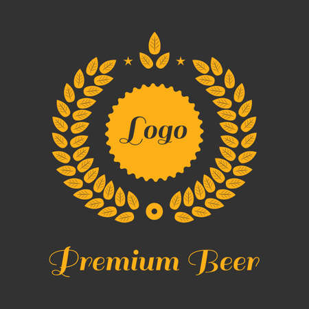 Vintage design for labels, banner, sticker and other design. Suitable for whiskey, beer and premium product. All type use free fontのイラスト素材