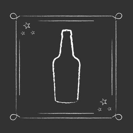 Drink party banner with bottle and glassのイラスト素材