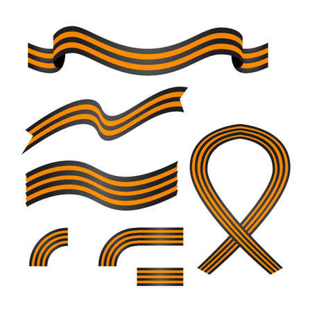 Ribbon of Saint George set. Georgievskie lentyのイラスト素材