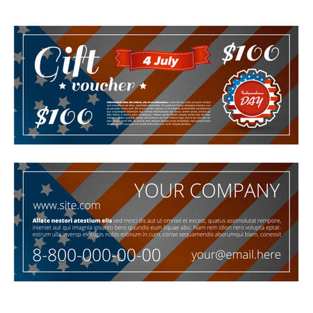 Gift voucher design dedicated independence day of americaのイラスト素材