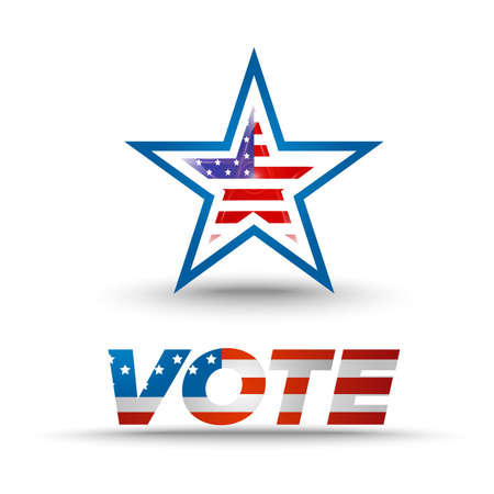 Vote badge for election with usa flag and starのイラスト素材