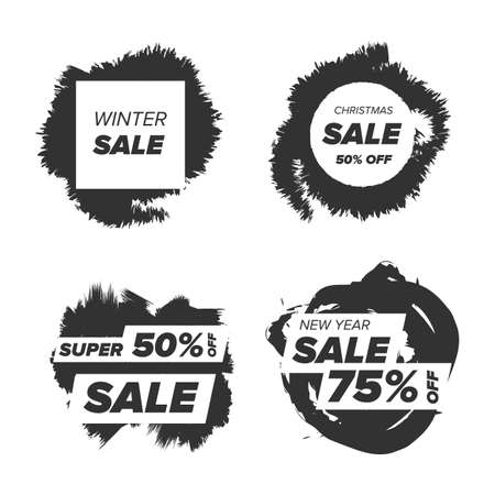 black and white Super sale badge on a transparent backgroundのイラスト素材