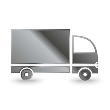 Metal Delivery truck icon for site with shadowのイラスト素材