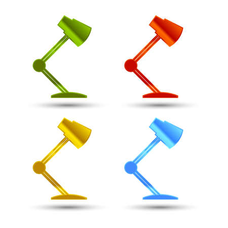 Shiny Table lamp Icon set Vector illustrationのイラスト素材