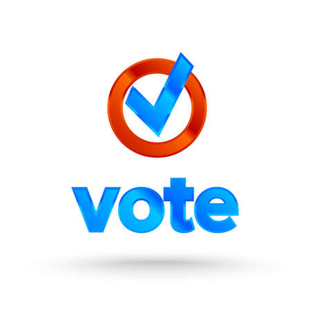 Vote badge for election with check markのイラスト素材