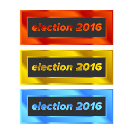 Shiny Colored Rectangle Badge with Election tagのイラスト素材
