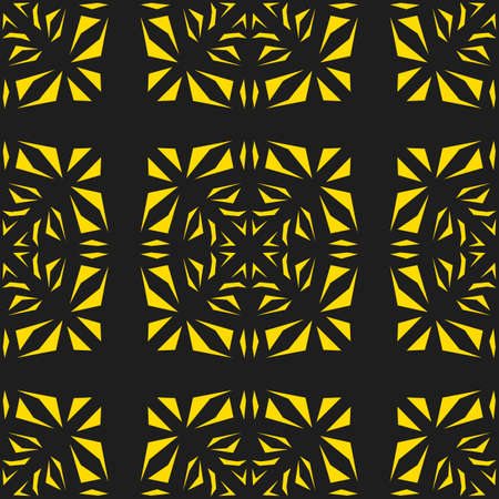 Abstract Golden Seamless pattern on a black backgroundのイラスト素材