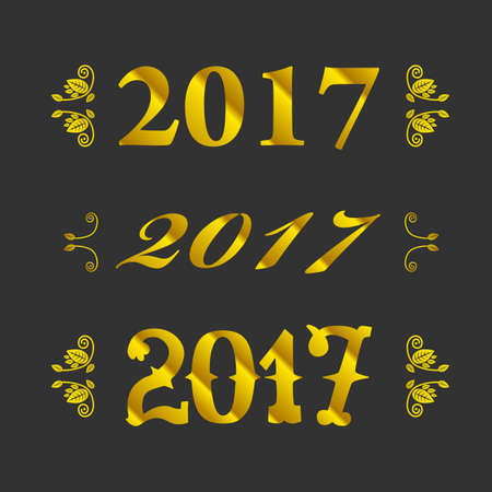 The word 2017 for new year or christmas designsのイラスト素材