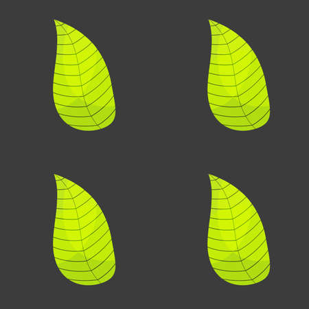 Green leafs seamless textures on black backgroundのイラスト素材