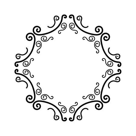 Vintage black antique vector frame on white backgroundのイラスト素材