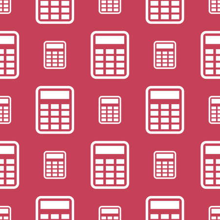 Seamless calculator pattern on a red backgroundのイラスト素材