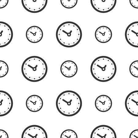 Seamless clock pattern on a white backgroundのイラスト素材