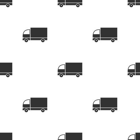 Seamless pattern with truck on white backgroundのイラスト素材