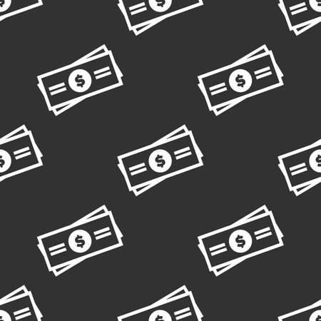 Seamless pattern with money on black backgroundのイラスト素材