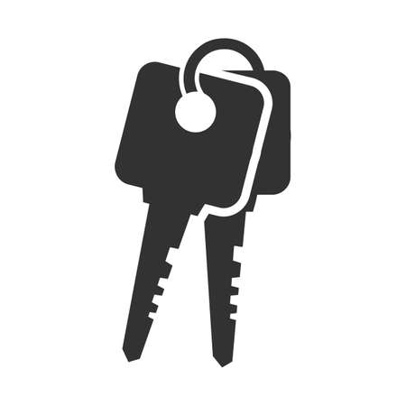 Black key icon on a white backgroundのイラスト素材