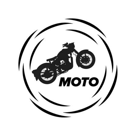 Motorcycle inside circles vector icon on whiteのイラスト素材