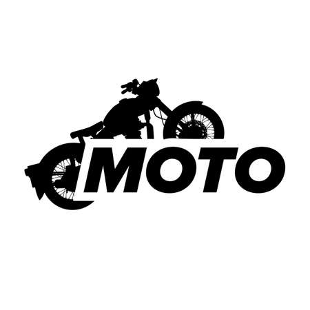 Motorcycle with sample text vector icon on whiteのイラスト素材
