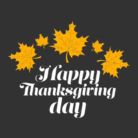 Happy Thanksgiving Day on a black backgroundのイラスト素材