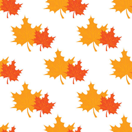 Seamless pattern with colored maple leafs backgroundのイラスト素材