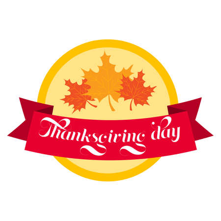 Happy Thanksgiving Day on a white backgroundのイラスト素材