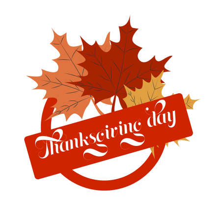 Happy Thanksgiving Day on a white backgroundのイラスト素材