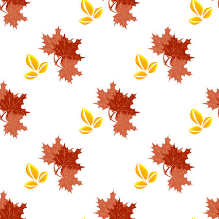Seamless pattern with colored maple leafs backgroundのイラスト素材