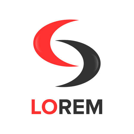 Red and black Arcs  design on a white backgroundのイラスト素材