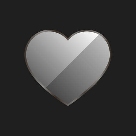 Shiny Metellic heart on a black backgroundのイラスト素材