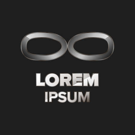 metallic glasses icon on a black backgroundのイラスト素材