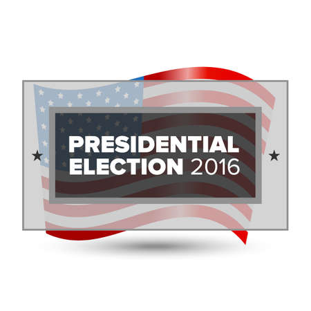 2016 USA presidential election poster with american flagのイラスト素材