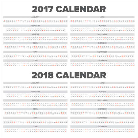 Calendar 2017 2018 templates with white backgroundのイラスト素材