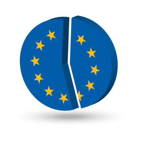 European Union Pie Chart diagramm with shadow on whiteのイラスト素材
