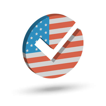 Check mark symbol in the form of American flagのイラスト素材