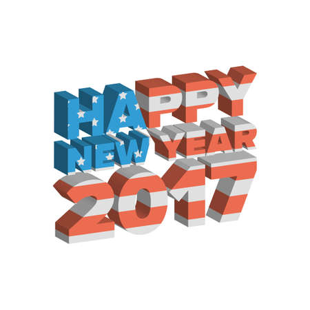 Happy New Year sign with USA flag textureのイラスト素材